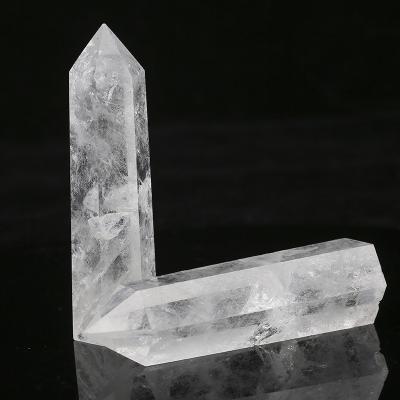 China China Natural Rock Small Quartz Hexagonal Mineral Crystal Point Modern Decor Obelisk for sale