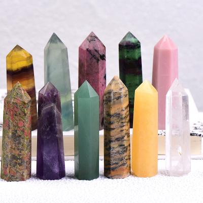 China Europe Natural Spiritual Crystals Point Amethyst Rose Quartz Healing Obelisk Tower Magic Wand for sale