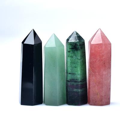 China China Natural Crystals Point Hexagonal Healing Energy Stones Obelisk Set Gift 7PC/set for sale