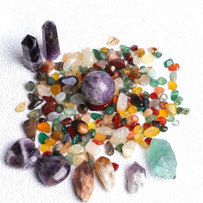 China Pebbles From India Crystal Mixes Obelisks Balls And With Colorful Mineral Samples Healing Gift for sale