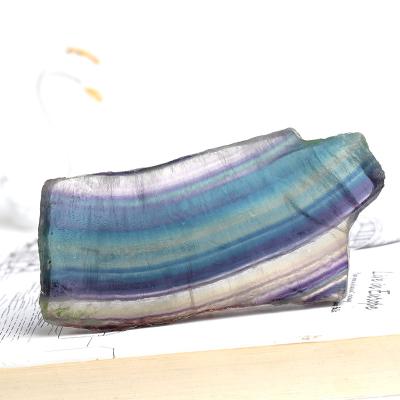 China Europe Natural Rainbow Fluorite Stripes Point Crystal Quartz Stone Healing StoneTablets for sale