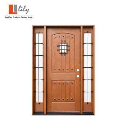 China Waterproof Modern Entrance Front Door House Fiberglass Exterior Door Villa Design for sale