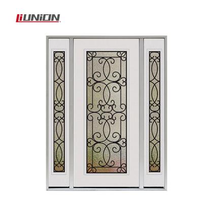 China Waterproof House Steel Grille Double Doors Design Single Iron Door for sale