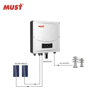 China 5kw 6kw 48v Single Phase On Grid Tie Solar Inverter High Frequency MUST Plants For Solar System 355*412*153 for sale