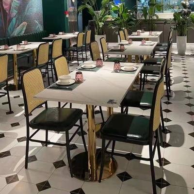 China Factory Design Wholesale Price Metal Leg Hotel Restaurant Modern Luxury Environment Marble Top Dining Table ECO-FRIENDLY Eco-Friendly Cafe New for sale