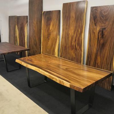 China Backing Customize Backing Customize Factory Direct Modern Furniture Customize Live Edge Solid Walnut Restaurant Slab Wood Kitchen Dining Table Top waist square for sale