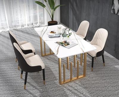 China Factory Design Wholesale Price Metal Leg Hotel Restaurant Cafe Restaurant Modern Luxury Environment Dining Table ECO-FRIENDLY Eco-Friendly Marble New for sale