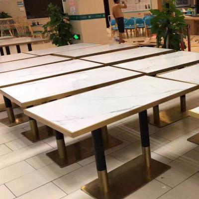 China Factory Design Wholesale Price Metal Leg Hotel Restaurant Cafe Restaurant Modern Luxury Environment Dining Table ECO-FRIENDLY Eco-Friendly Marble New for sale