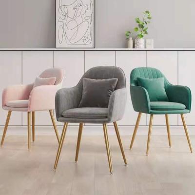 China Stacking Luxury Cheap Nordic Style Modern Home Furniture Gold Metal Dining Living Room Velvet Chairs for sale