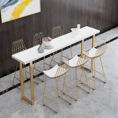 China Eco-friendly Design New Modern Style Commercial Environment Marble Top With Gold Restaurant Furniture Cafe Kitchen Bar Base Table Counter for sale