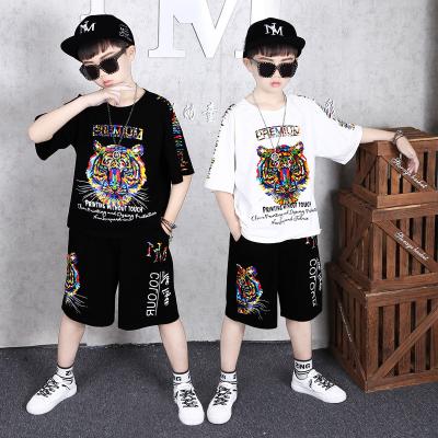 China 2021 New Design Summer Children's Cartoon Short Sleeve Boy's Short Sleeve T-shirt Casual High Quality Children Suit Kids Shorts 2 Piece Clothing Set for sale