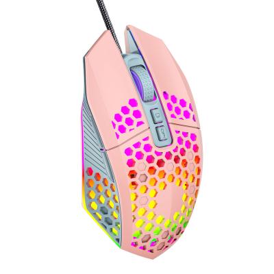 China Colorful Cellular LED Gaming LED Backlit Wired Mouse for sale