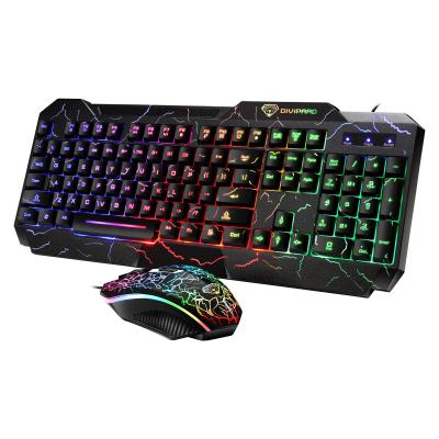 China Wholesale Colorful Black Split Gaming Keyboard LED Wired Mechanical Mouse Gaming Keyboard And Keyboard Set For Computer Desk for sale