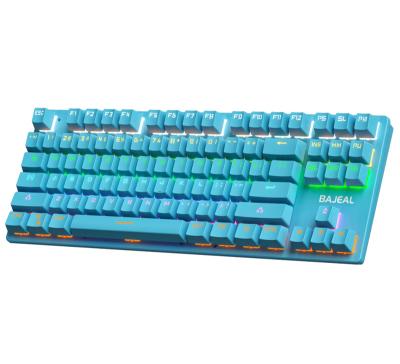 China Anti-ghosting OEM 87 keys RGB backlit mechanical gaming keyboard best price computer keyboard for gamer for sale