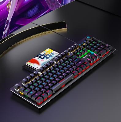 China Hot Bajeal K600 ABS Plastic Keyboard PCB Board Swap RGB Gaming Keyboard Radio Charging Real Mechanical Keyboard for sale