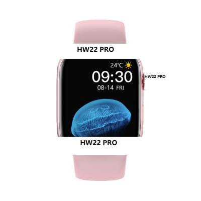 China Wireless Charging Smart Watch HW22 Pro Serie 7 Rdfit Smartwatch Reloj MP3 Playback Square Pink for sale