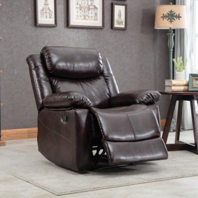 China Massage Drop Shipping Single Use Soft Leather Lounge Sofa Manual Recliner Chair Reclining Brown PU for sale