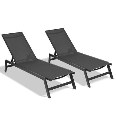 China Adjustable Aluminum Recliner Chaise Lounge Chairs Boat Drop Weather Furniture Yard Beach All Weather Outdoor Swimming Pool Five-Position for sale