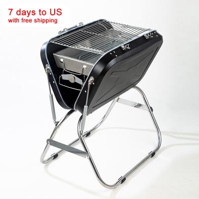 China Free Shipping Easily Assembled Outdoor Folding Portable Handle Design Charcoal BBQ Grills for sale