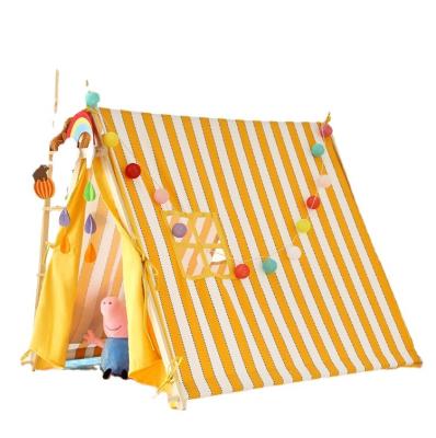 China Toy Cloth Indian Toy Teepee Tent Inflatable X-Frame Kids Teepee Tent Cotton Canvas Washable Play Tent For Kids Birthday Party Sleeping Party for sale