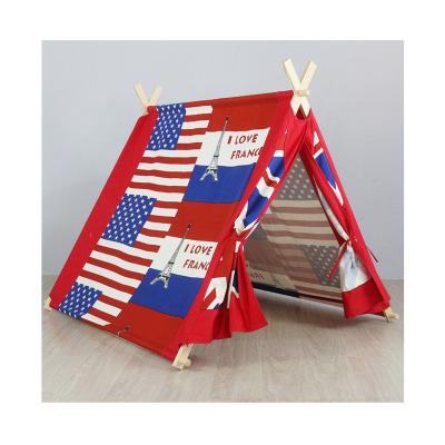 China Portable Folding Princess Play Tent Toy Indian Gypsy Game A Shape Teepee Tent Cotton Easy Fold Room Soft Play For Kids Soft Toy for sale