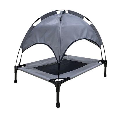 China Breathable Elevated Dog Cradle With Cat Cooling Bed Tent Convenient Outdoor Pet Canopy Shade 1680D Oxford Sturdy Steel Carry Bag Frame for sale