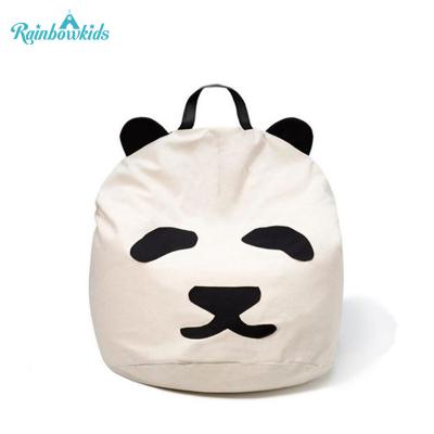 China Removable Cover Cartoon Panda Bean Bag Lounger Foam Chair Cover For Kids Reading Playing Sofa Stuffed Toy Cotton Storage Bean Bag for sale