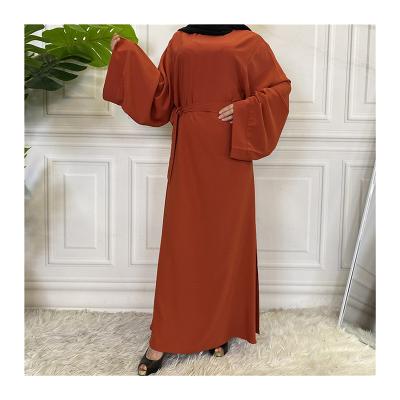 China 2022 Wholesale Polyester Simple Solid Long Sleeve Abaya Muslim Prayer Abaya Turkey Dubai Abaya Dresses for sale