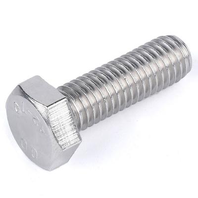 China Direct National Standard 316 Stainless Steel Hexagon Bolt M16/M18 DIN933 Screw From Stainless Steel Manufacturer for sale