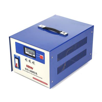 China SVC SVC 5kva Single Phase 110v/220v Dual Output AC Automatic Voltage Regulator for sale