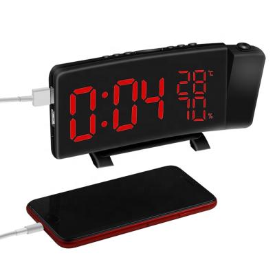 China Time Projection USB Charger FM Radio Radio Alarm Clock for sale