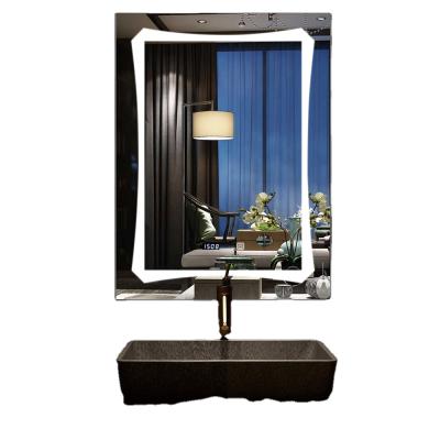 China Rectangular Lighting Cheap Bathroom Vanity Cabinet Lighted Wall Mounted Led Lamp Bulbs Living Room Mirror for sale