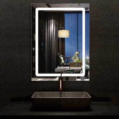 China High Quality Hotel Decoration Illuminated Lighted Modern Wall Mounted Led Bathroom Mirror for sale