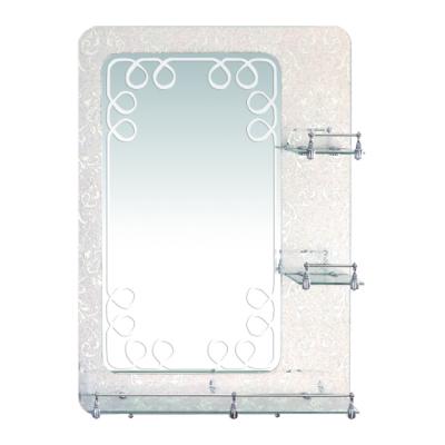 China European Style Bathroom Mirror Austere Etched Wall Mounted Side Mirror Double for sale