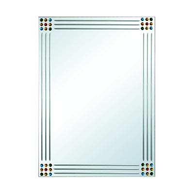 China Design Novelty Beaded Wall Mirror Bathroom Wardrobe Beaded Shower Cut Out Mirror for sale