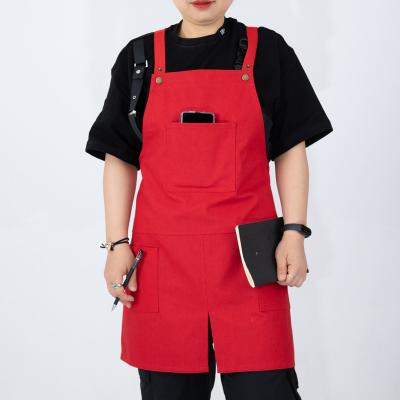 China Eco-friendly KEFEI Cotton Linen Restaurant Kitchen Cooking Men Waiter BBQ Worker Working Apron for sale