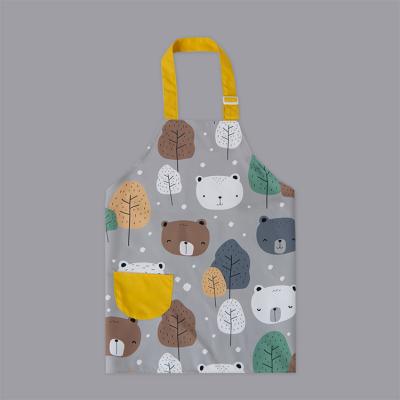 China KEFEI Water Resistant Polyester Cotton Waterproof Kids Painting Apron Gardening Kitchen Cooking Kid Shirt Apron for sale