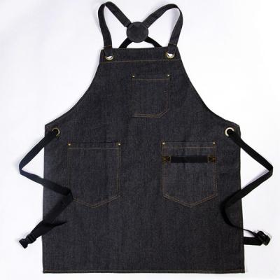 China Bulk Wholesale Customized Logo Kefei Kitchen Ready Denim Chef Cleaning Apron for sale