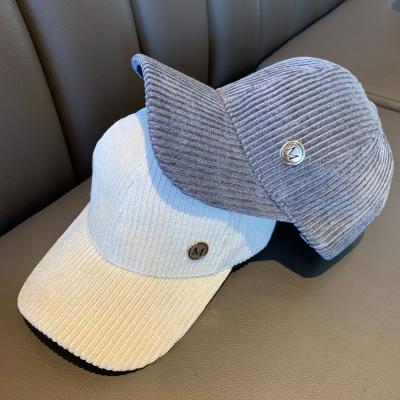 China JOINT Embroidery 6 Panel Multi Color Strapback Corduroy Premium Baseball Hat for sale