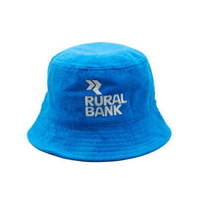 China Custom Picture Terry Towel Embroidery Logo Green Bucket Hat for sale