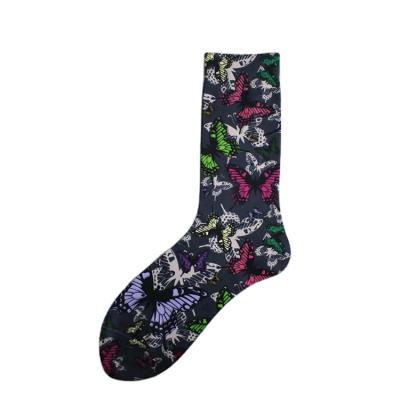 China European men's breathable fashionable socks style personality sports and leisure thin women and American thermal transfer floral socks for sale