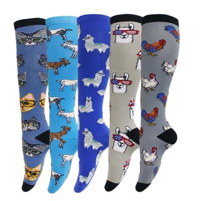 China Running Socks Breathable Marathon Sports Socks Men And Women Long Jogging Fitness Jumping Long High Tube Muscle Calf Compression Socks for sale