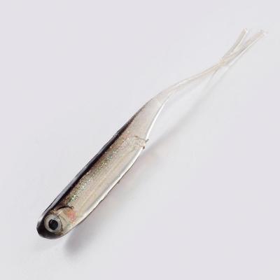 China Kishimoto 7.5cm/1.7g 5 Pcs Durable Saltwater Soft Lures Bait Fork Tail Soft Baits Silicone Rubber Shad Lures for sale