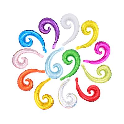 China Colorful Candy Foil Balloon Spiral Wave Foil Balloon Baby Shower Birthday Party Decoration Balloon for sale