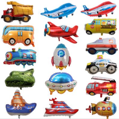 China Large Size Tank Special Pourer Train Police Fire Truck Balloon Gift Toy Vehicle Cruise Ship Flat Balloon For Theme Party for sale