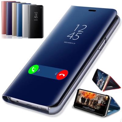 China Smart Luxury Anti-drop Mirror Flip Phone Case For Samsung Galaxy S21 Plus S20 Fe Note 8 Ultra S10 Lite 2020 S10E S20 Cover 9 10 Pro 20 for sale