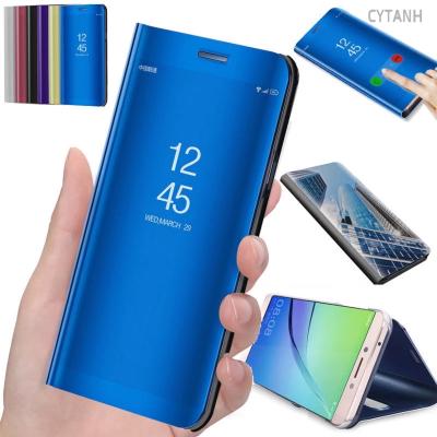 China Luxury Anti-fall Flip Mirror PC Leather Case For Samsung Galaxy S20 Ultra Note 9 A50 A51 A71 A40 A70 A20 A7 2018 S8 S9 S10 Plus 10 S20 for sale