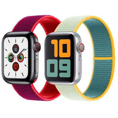 China Fabric Charm Designer Woven Nylon Bracelet Loop Bands For iWatch 3 Series 4 5 Se 6 42mm Luxury Smart Watch Band Strap 44mm for sale