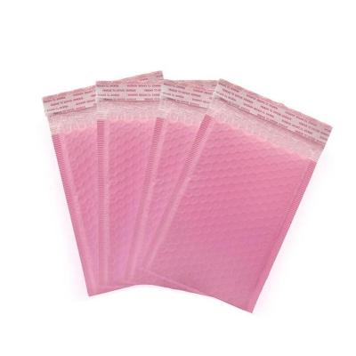 China Custom Printed Poly Packaging Bags Mailer Envelope Metallic Pink Bubble Mailers POLY With Logo for sale