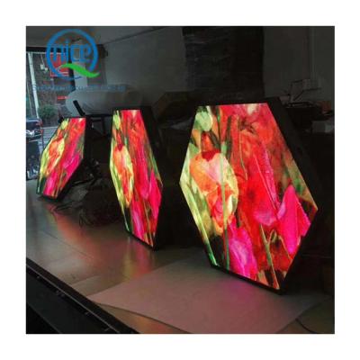 China Factory Price Indoor & Outdoor Hexagonal Screen QNICELED Panel Full Color Hexagon LED TV Video Wall Display (Optional) Indoor & Outdoor SMD Sexangle Pantalla LED for sale